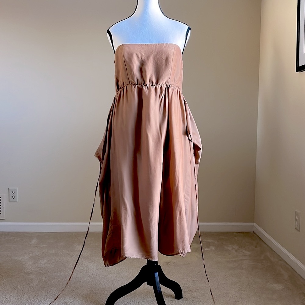 Manila Grace - Silk Blend Strapless Wrap Dress - IT 46 / Fits M - Made in Italy